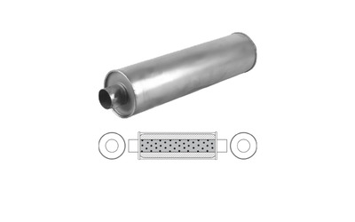Universal Truck Muffler 2" Centre/Centre - 24" Long x 6" ROUND - Megaflow