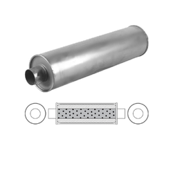 Universal Truck Muffler 3" Centre/Centre - 24" Long x 6" ROUND - Megaflow