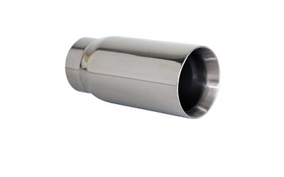 Straight Cut Inner Cone STAINLESS Exhaust Tip - 2.5" Inlet - 3" Out (6.5" Long)