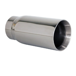 Straight Cut Inner Cone STAINLESS Exhaust Tip - 2.5" Inlet - 3" Out (6.5" Long)