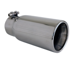 Straight Cut Rolled Inner Cone STAINLESS Exhaust Tip - 2.5" Inlet - 80mm Outlet