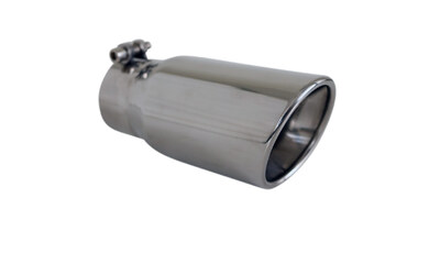 Angle Cut Rolled Inner Cone STAINLESS Exhaust Tip - 2.5" Inlet - 80mm Outlet