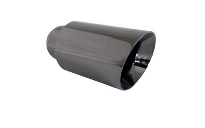 Angle Cut Inner Cone BLACK CHROME Exhaust Tip - 2.5" Inlet - 3.5" Out (6.5" Long)