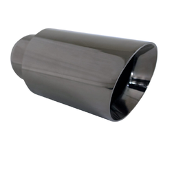 Angle Cut Inner Cone BLACK CHROME Exhaust Tip - 2.5" Inlet - 3.5" Out (6.5" Long)