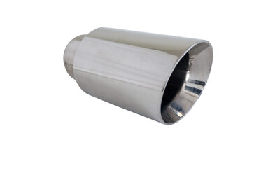 Angle Cut Inner Cone STAINLESS Exhaust Tip - 2.5" Inlet - 4" Outlet (6.5" Long)