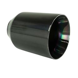 Straight Cut Inner Cone BLACK CHROME Exhaust Tip - 3" Inlet - 5" Outlet