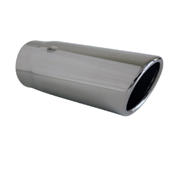Angle Cut Rolled In STAINLESS Exhaust Tip - 2.25" Inlet - 2.5" Out (6.5" Long)