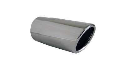 Angle Cut Rolled In STAINLESS Exhaust Tip - 2.5" Inlet - 2.75" Out (6.5" Long)