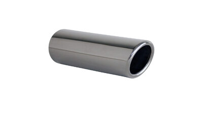 Angle Cut Rolled In STAINLESS Exhaust Tip - 2" Inlet - 2 1/8" Outlet (6.5" Long)