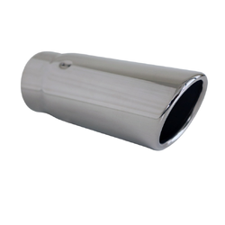 Angle Cut Rolled In STAINLESS Exhaust Tip - 2.25" Inlet - 2.5" Outlet (7" Long)
