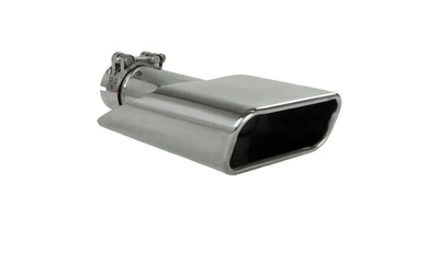Angle Cut Rolled In STAINLESS Exhaust Tip - 2" Inlet - 130x55mm Outlet (9" Long)
