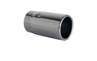 Straight Cut Rolled In STAINLESS Exhaust Tip - 2.25" Inlet - 2.5" Out (5" Long)  