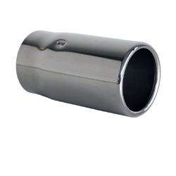 Straight Cut Rolled In STAINLESS Exhaust Tip - 2.5" Inlet - 2.75" Out (5" Long)