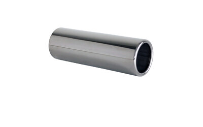 Straight Cut Rolled In STAINLESS Exhaust Tip - 2" Inlet - 2 1/8" Outlet (6.5" Long)