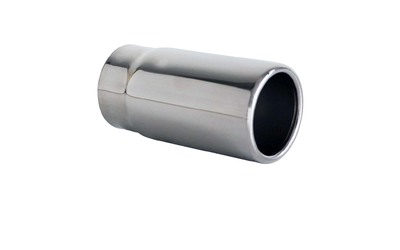 Straight Cut Rolled In STAINLESS Exhaust Tip - 2.25" Inlet - 2.5" Out (8" Long)