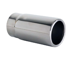 Straight Cut Rolled In STAINLESS Exhaust Tip - 2" Inlet - 2.5" Outlet (5" Long) 