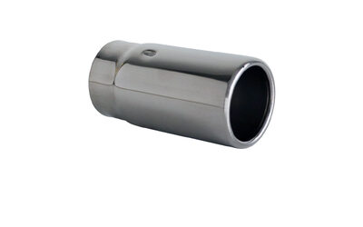 Straight Cut Rolled In STAINLESS Exhaust Tip - 2.5" Inlet - 2.75" Out 8" Long