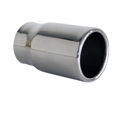 Straight Cut Rolled In STAINLESS Exhaust Tip - 2.5" Inlet - 3" Outlet (5" Long)