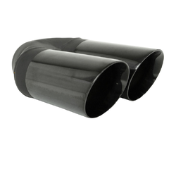 Angle Cut Inner Cone BLACK CHROME Exhaust Tip - 2.5" Inlet - Twin 3" Outlet