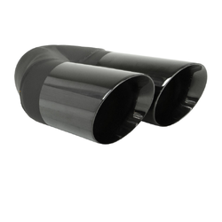 Angle Cut Inner Cone BLACK CHROME Exhaust Tip - 2.25" Inlet - Twin 3" Outlet LHS 