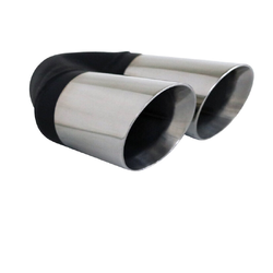 Angle Cut Inner Cone STAINLESS Exhaust Tip - 2.5" Inlet - Twin 3" Outlet LHS 