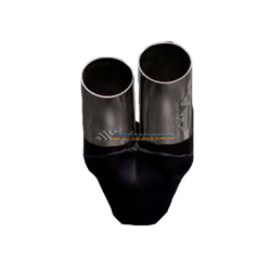 Dump Pipe STAINLESS Exhaust Tip - 2.25" Inlet - Twin 2.5" Outlet LHS