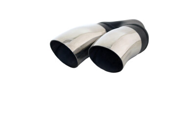 Dump Pipe STAINLESS Exhaust Tip - 2.25" Inlet - Twin 2.5" Outlet RHS