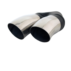 Dump Pipe STAINLESS Exhaust Tip - 2.25" Inlet - Twin 2.5" Outlet RHS