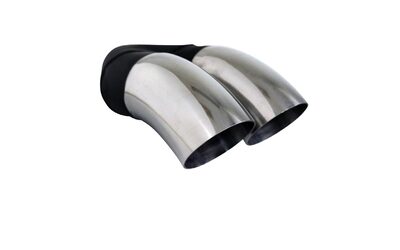 Dump Pipe STAINLESS Exhaust Tip - 2.25" Inlet - Twin 2.5" Outlet 