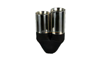 Straight Cut Inner Cone Stepped STAINLESS Exhaust Tip - 2.25" In - Twin 3" Out