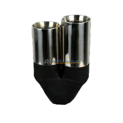 Straight Cut Inner Cone Stepped STAINLESS Exhaust Tip - 2.5" In - Twin 3" Out