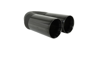 Straight Cut Inner Cone BLACK CHROME Exhaust Tip - 2.25" Inlet - Twin 3" Outlet