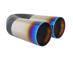 Straight Cut Inner Cone BLUE FLAME Exhaust Tip - 2.25" Inlet - Twin 3" Outlet 