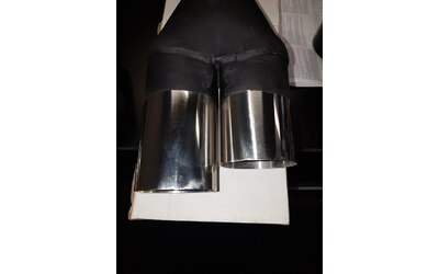 Straight Cut Stepped STAINLESS Exhaust Tip - 2.5" Inlet - Twin 2.5" Outlet