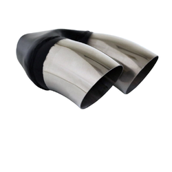 Dump Pipe STAINLESS Exhaust Tip - 2.25" Inlet - Twin 3" Outlet LHS