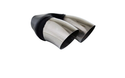 Dump Pipe STAINLESS Exhaust Tip - 2.5" Inlet - Twin 3" Outlet LHS