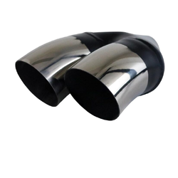 Dump Pipe STAINLESS Exhaust Tip - 2.5" Inlet - Twin 3" Outlet RHS