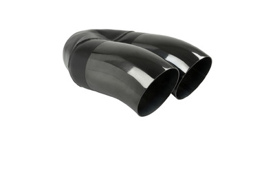 Dump Pipe BLACK CHROME Exhaust Tip - 2.25" Inlet - Twin 3" Outlet