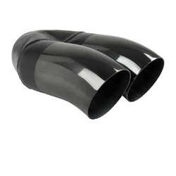 Dump Pipe BLACK CHROME Exhaust Tip - 2.25" Inlet - Twin 3" Outlet