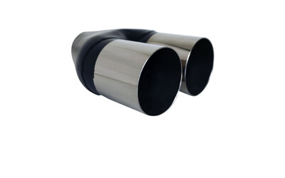 Straight Cut STAINLESS Exhaust Tip - 2.5" Inlet - Twin 3.5" Outlet