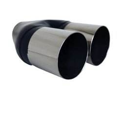 Straight Cut STAINLESS Exhaust Tip - 2.5" Inlet - Twin 3.5" Outlet