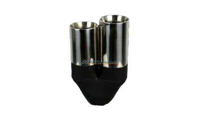 Straight Inner Cone Stepped STAINLESS Exhaust Tip - 2.25" Inlet - Twin 3.5" Out