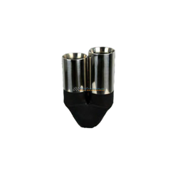Straight Inner Cone Stepped STAINLESS Exhaust Tip - 2.25" Inlet - Twin 3.5" Out
