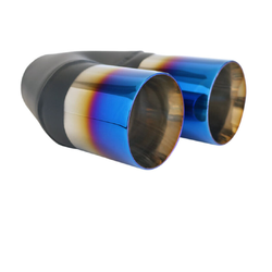 Straight Inner Cone Stepped BLUE FLAME Exhaust Tip - 2.5" Inlet - Twin 3.5" Out 