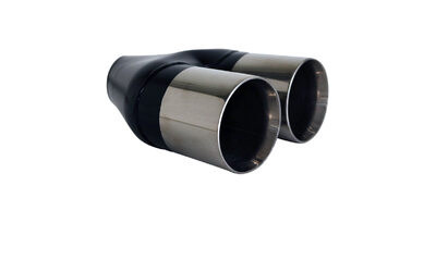 Straight Cut Inner Cone STAINLESS Exhaust Tip - 2.25" Inlet - Twin 3.5" Outlet