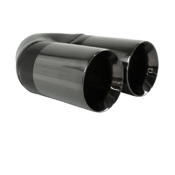 Straight Cut Inner Cone BLACK CHROME Exhaust Tip - 2.5" Inlet - Twin 3.5" Outlet
