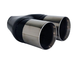 Straight Cut Inner Cone STAINLESS Exhaust Tip - 2.5" Inlet - Twin 3.5" Outlet