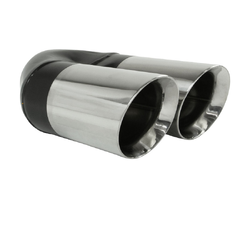 Angle Cut Inner Cone STAINLESS Exhaust Tip - 3" Inlet - Twin 3.5" Outlet