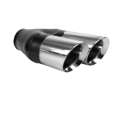 Angle Cut Inner Cone STAINLESS Exhaust Tip - 3" Inlet - Twin 3.5" Outlet LHS 