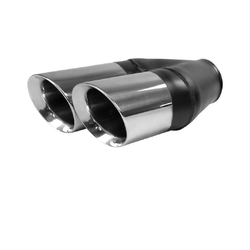 Angle Cut Inner Cone STAINLESS Exhaust Tip - 3" Inlet - Twin 3.5" Outlet RHS 